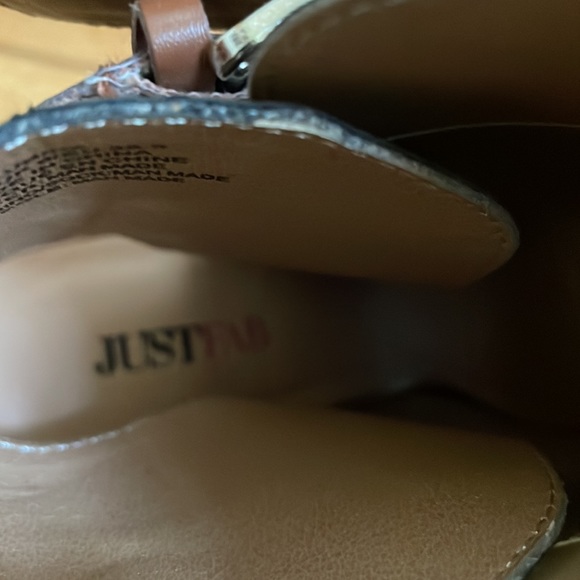 Olive Green Suede Open Toe Boots Size 8 - Picture 4 of 6